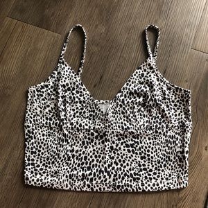 Black and white spotted top